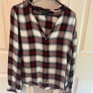 DKNY Jeans Red and Black Plaid Shirt